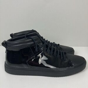 Axel Arigato Black Patent Leather Mid Top Sneakers Mens Size 10 US 43 EU 31003